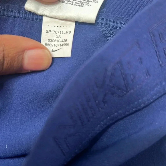 Women’s NIKE Pro Hypercool Navy Blue Black Mesh Training Leggings Size XS - Picture 5 of 8